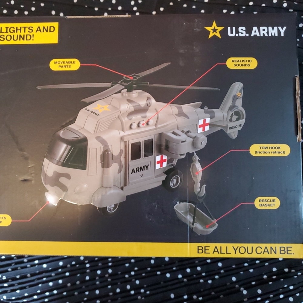 U.S. Army Rescue Helicopter Toy - Gray Lights & Sounds - Picture 6 of 8